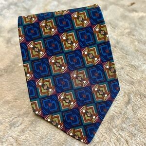 Boxelder Blue & Green Silk Tie Frank Lloyd Wright NWOT Made In Italy 3.75”W 56”L